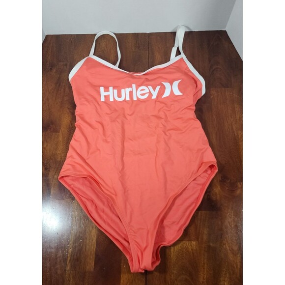 Hurley Orange White Logo One Piece Swinsuit Women's Size 2X - Picture 1 of 8